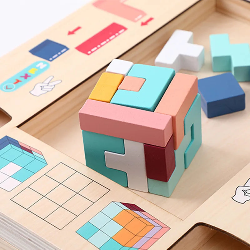 2-in-1 Magic Cube Puzzle Board for Kids